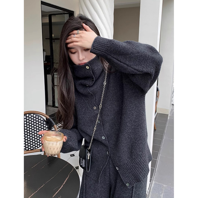 7600早秋新款穿搭一整套小个子高级感欧货时尚小香风针织毛衣套装|undefined