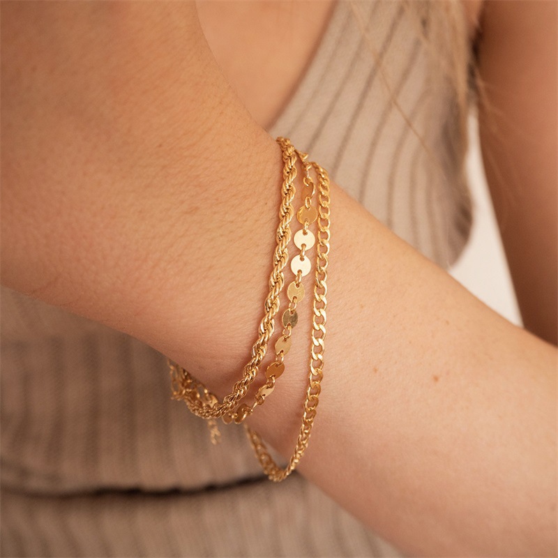 Minimalist Layered Bracelet Set For Women Stackable Jewelry_voghion.com