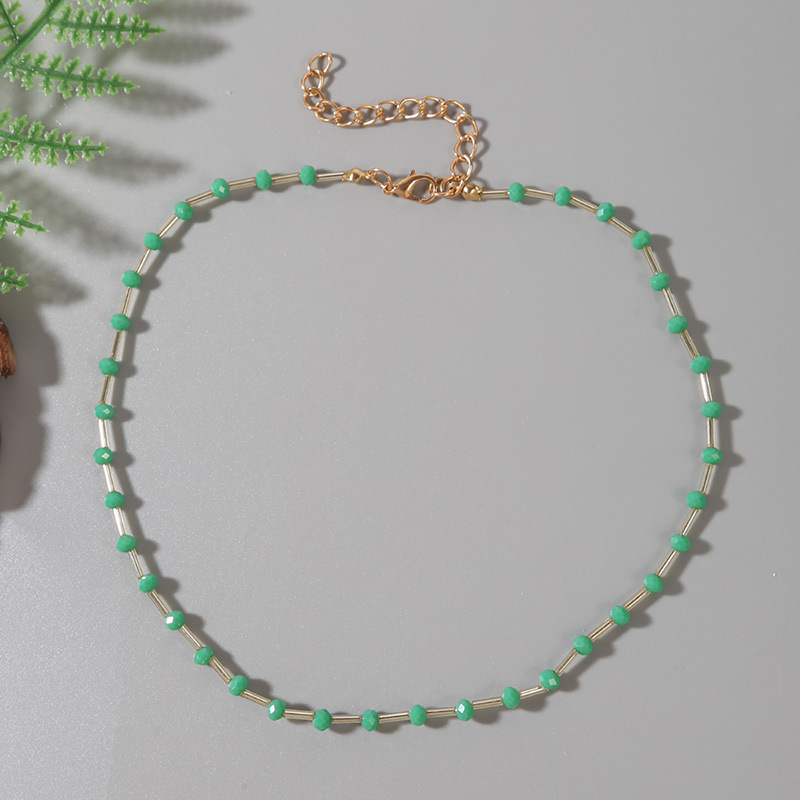 Böhmische Handgemachte Perlen Kristall Halskette Trend Farbe Anhänger Schmuck display picture 3