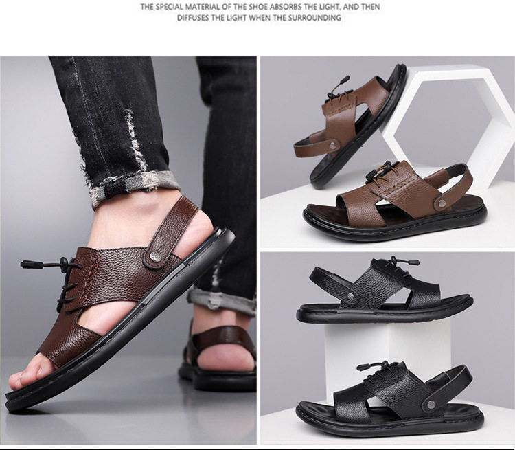 Dép sandal nam hở ngón kiểu mới thoáng khí chống trượt đi biển và lái xe — Mã màu 2118 nâu, Quận 2118 màu đen, Sơn 2118 màu vàng chi tiết 9