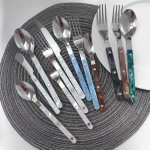 夹柄304不锈钢西餐刀叉高档西餐厅牛排刀叉甜品勺叉西餐餐具套装