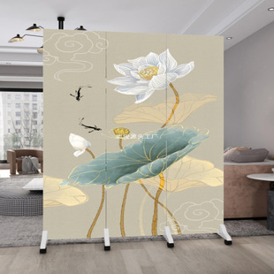 Chinese-style Home Screen Partition Living Room Bedroom Bathroom Entrance Door Barrier Curtain Office Simple Mobile Folding