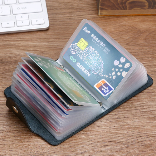 Fashionable women's leather card bag men's multi-card slot business card holder Business bank credit card holder genuine leather driver's license