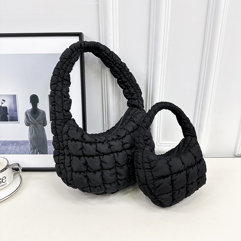 Cloud Bag New Wrinkled Dumpling Bag Puff Down Bag Versatile Lightweight Handheld Single Shoulder Underarm Women's Bag_voghion.com