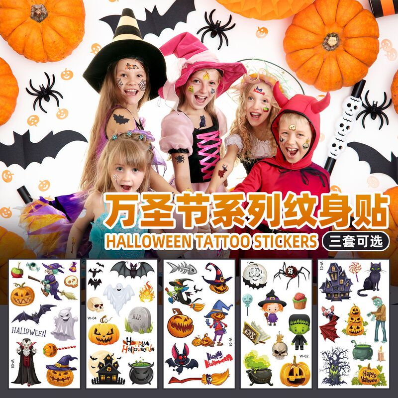 Cross-border New Children's Cartoon Halloween tattoo Sticker Funny Temporary Fake Scar tattoo Sticker