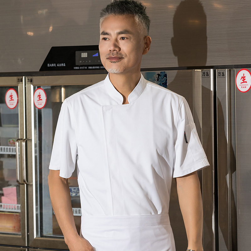 Summer Chinese style chef work clothes short-sleeved quick-drying…
