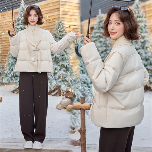 Fashionable winter knitted down jacket