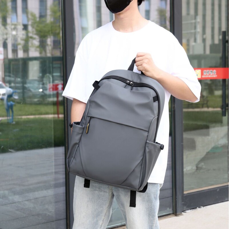 New cross-border business backpack for men, trendy and stylish laptop bag, simple short-trip business travel backpack