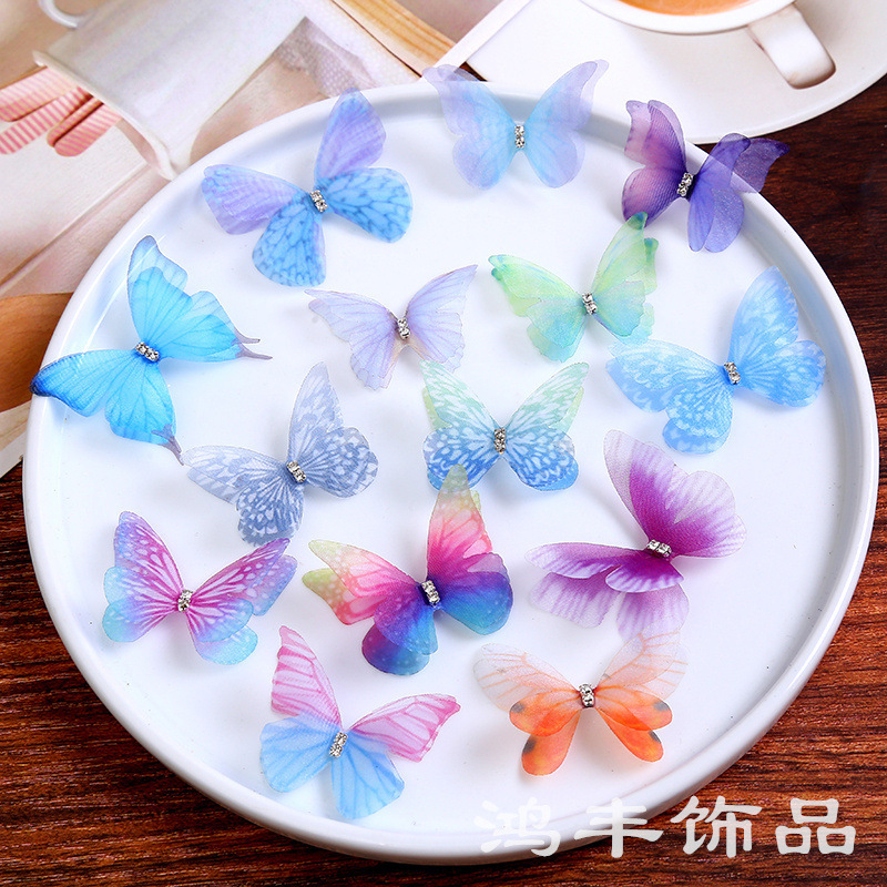 Double-layer shiffon butterfly net for manicure