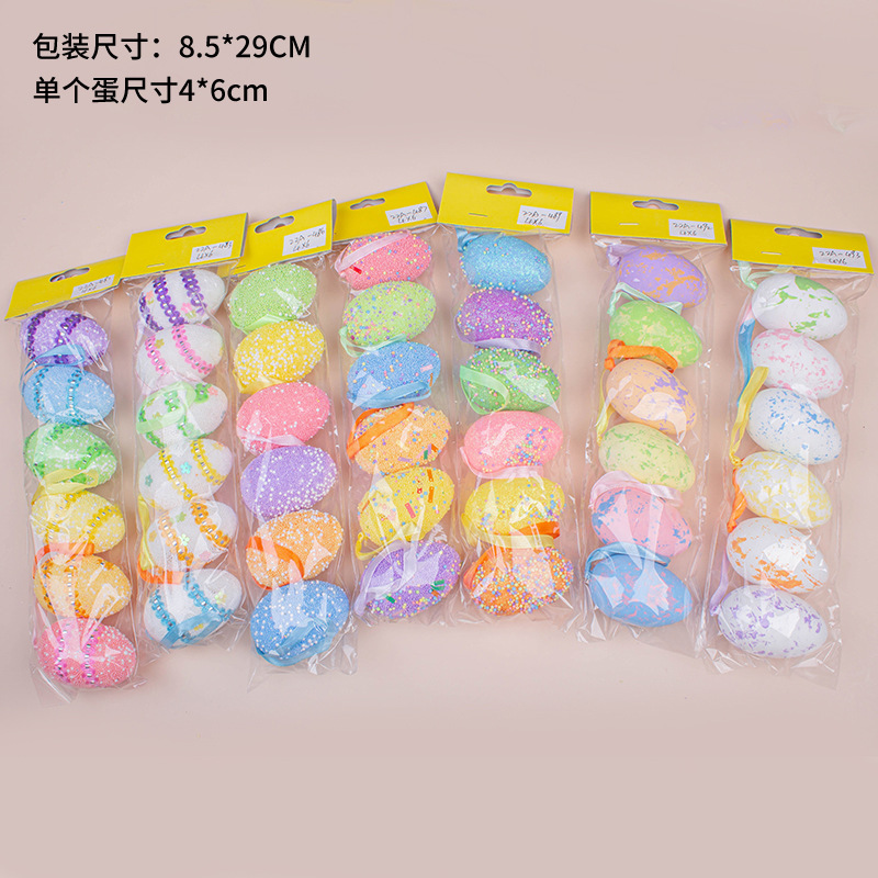Huevos de espuma de Pascua personalizados para niños hechos a mano DIY graffiti creativos suministros de fiesta de huevos de espuma