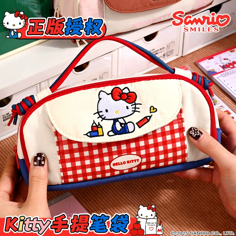 Pencil Case Sanrio Hello Kitty — retro capacious student pouch, birthday gift (2 colors)