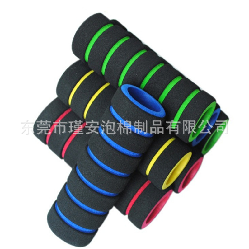 供应NBR发泡手把套 体育健身器材橡塑止滑海绵保护套混色跳绳把套