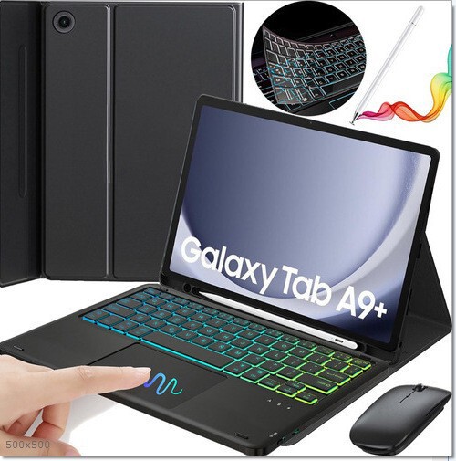 Suitable for Samsung Tablet A9+ Leather Case S6Lite Bluetooth Keyboard A8 Protective Case S7 Magnetic Pen Slot Mouse 11inch