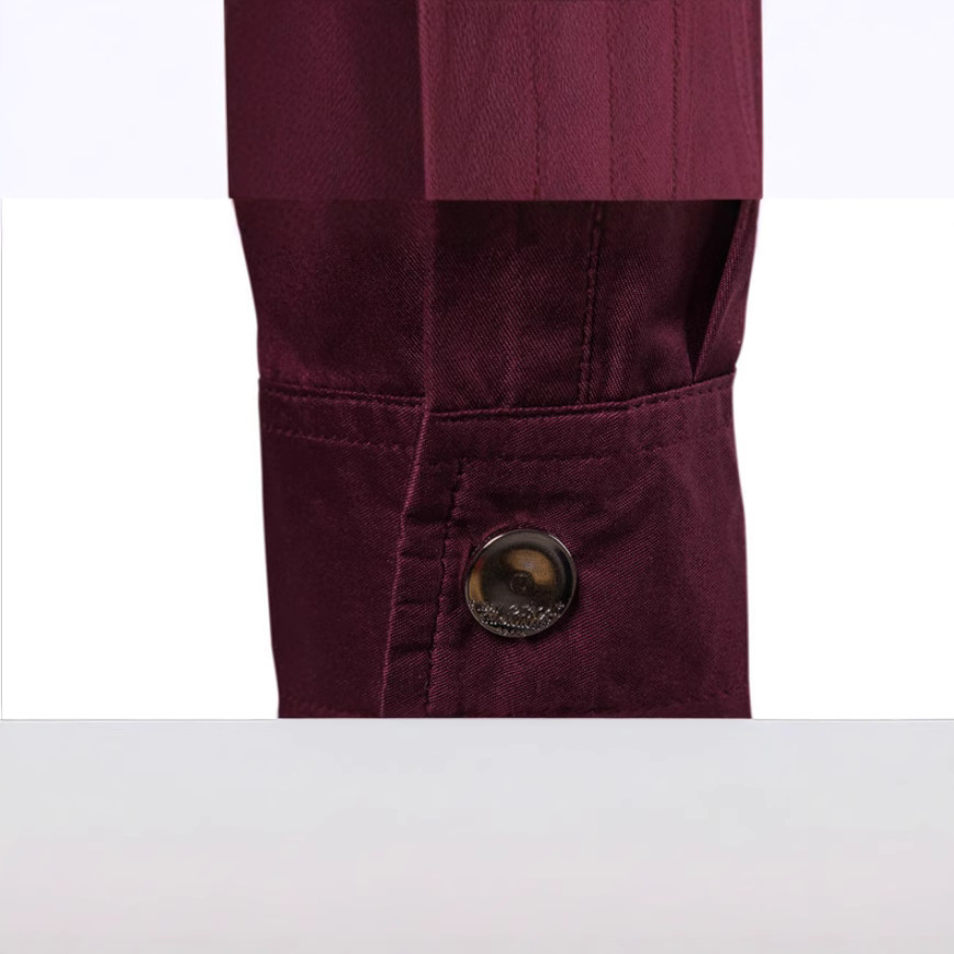 Foreign Trade Summer New European Style Men's Rivet Long Sleeve Shirt Performance Clothing Men's Slim Fit British Style European Size Shirt