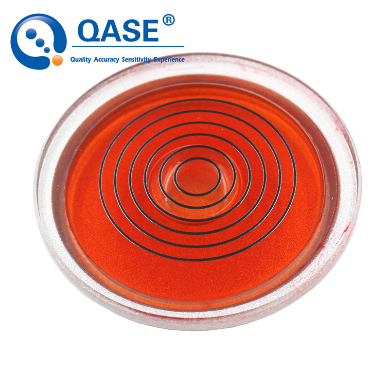全玻璃圆形水平仪万向水平泡珠牛眼红色水泡44x8mm精度60分