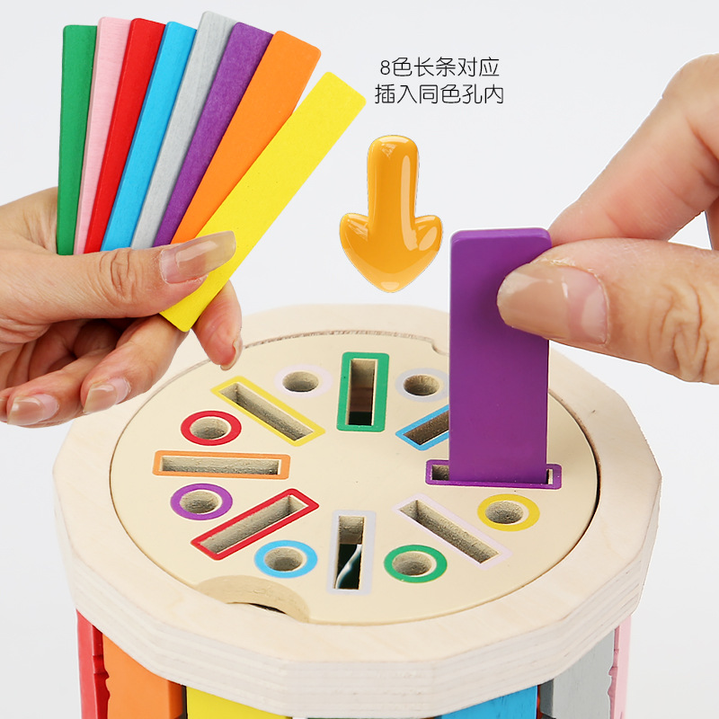 Madera Monty arcoíris bola de clasificación de pares de color infantil capacitación práctica cognitiva juguetes de educación temprana image 5