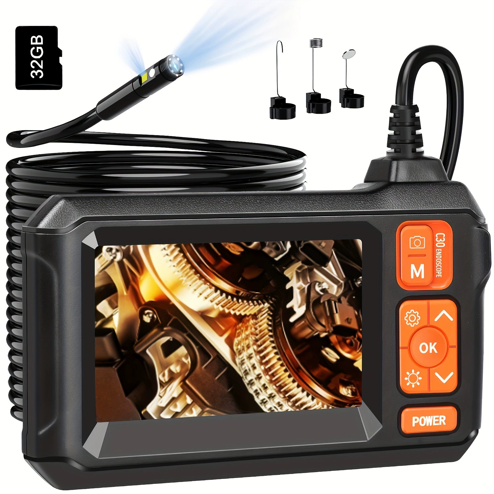 Трансграничная 1 комплект 4.3inch HD эндоскопическая камера с двумя объективами 1080P камера с высоким объективом
