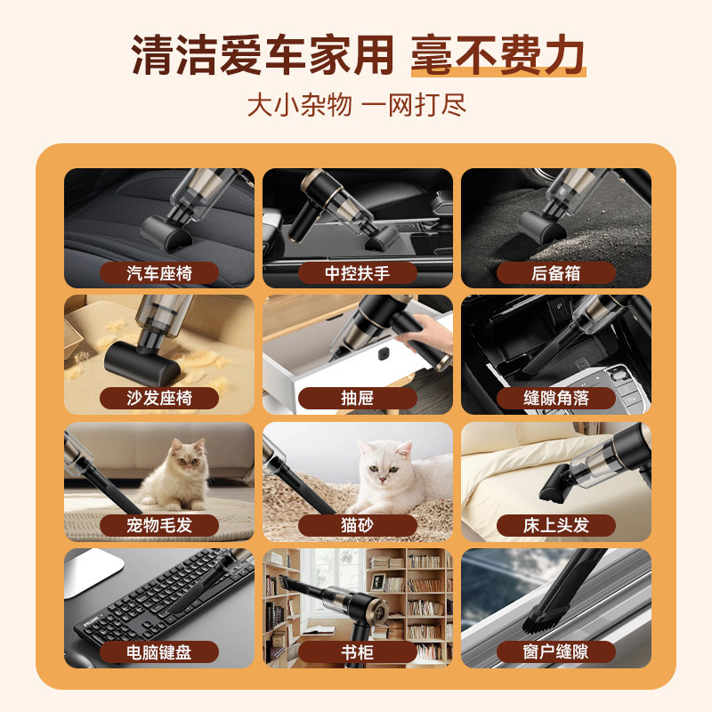 Leben 車用掃除機 車内ワイヤレス 小型充電式 ハンドヘルド 家庭用 ハイパワー 超強力吸引|undefined