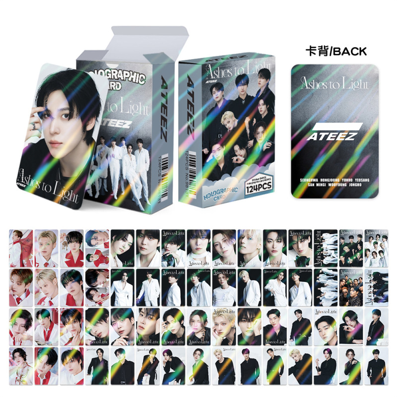 现货124张明星镭射卡ATEEZ闪卡专辑Ashes to Light应援粉丝卡LOMO|undefined