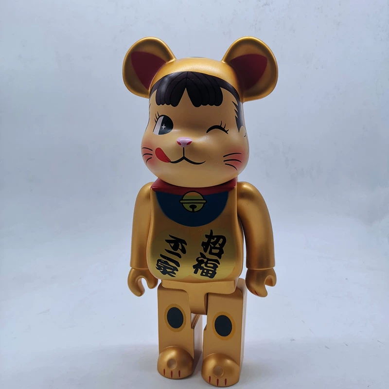 Сувенирный Медведь Bearbrick Bearbrick Bear Fuji Модель Серебряное молочное «девушка» рука об руку