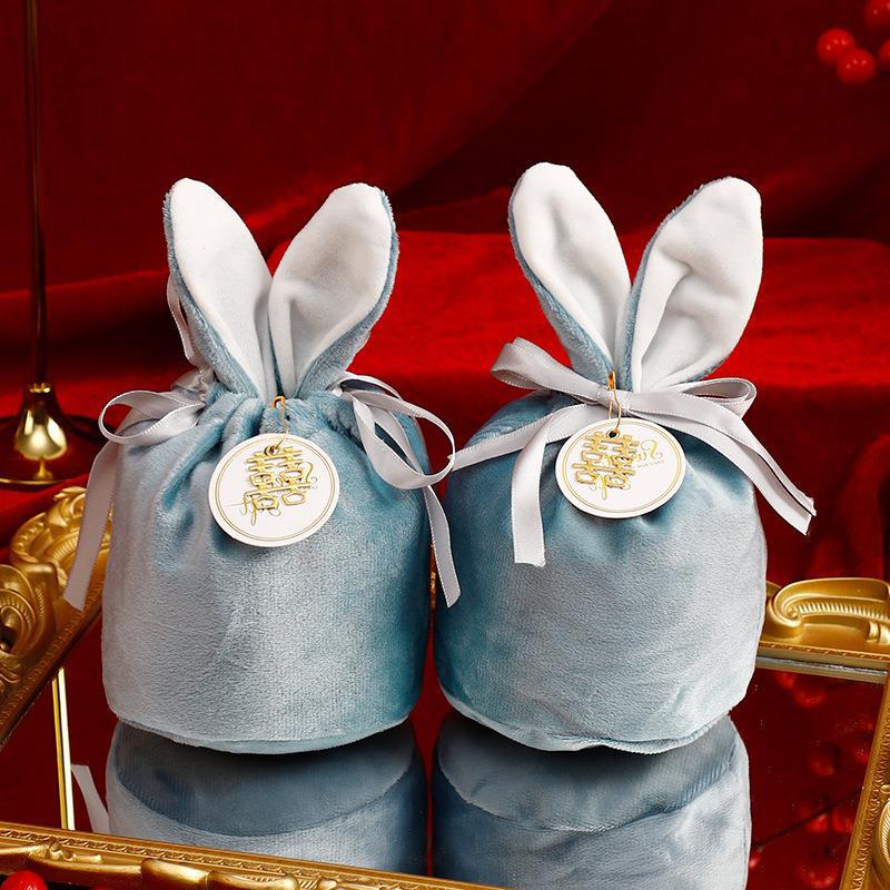 그레이 블루 캔디 백-토끼 귀 [술에 해당하는 리본]]