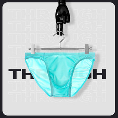 Men's Tri-Shell Ice Silk Breathable Sexy Thin U-Shape Transparent One-Piece Seamless Triangle Shorts