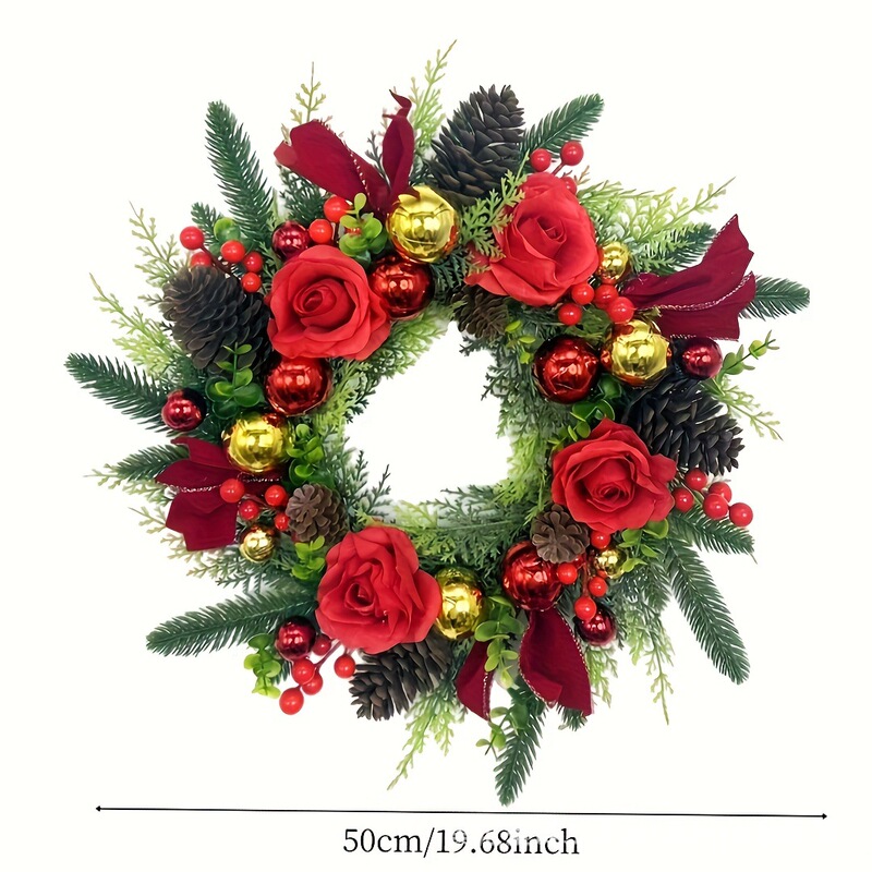 Meihui 2025 クリスマス新製品クリスマス植毛ガーランドドア吊りドアカーテンクリスマス装飾クリスマスガーランド籐|undefined