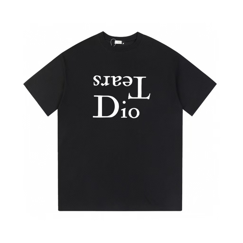 クロスボーダー 25ssCD ホームファッションブランド春夏新作落書きペイントレタープリントユニセックス純綿半袖Tシャツ|undefined