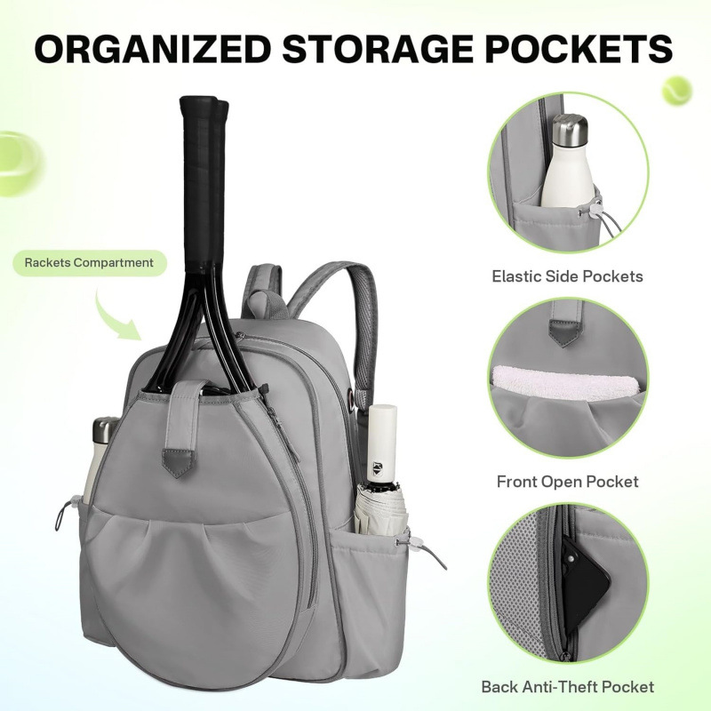 Nuevo bolso de tenis de mujer transfronterizo, bolso de tenis resistente al agua, 2 bolsas de raquetas de tenis