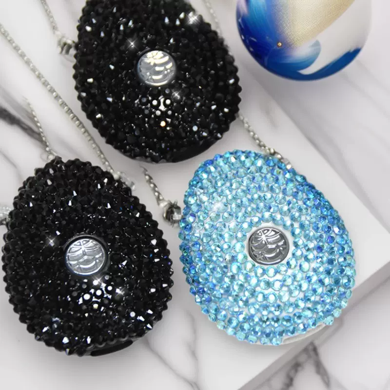 跨境新款水钻加湿器迷你雾化器负离子空气净化器项链随身氧吧贴钻