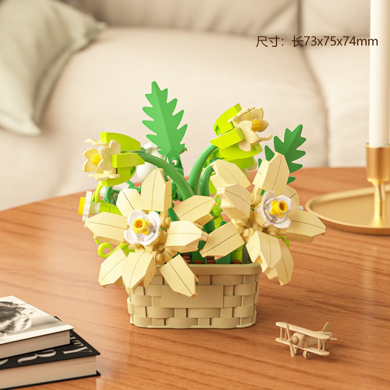 Chao Le Chuang 7345 - 7348 flores interestelares arco iris ramo de flores ensamblaje bloques de construcción juguetes para niños niñas rompecabezas adornos