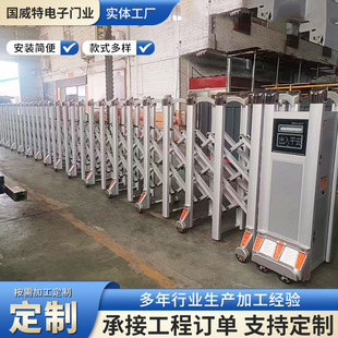 青岛电子门电动不锈钢伸缩门 社区小区学校公司门口伸缩门-阿里巴巴