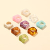 Amber resin, brand small design fashionable universal retro ring, South Korea, trend of season, simple and elegant design