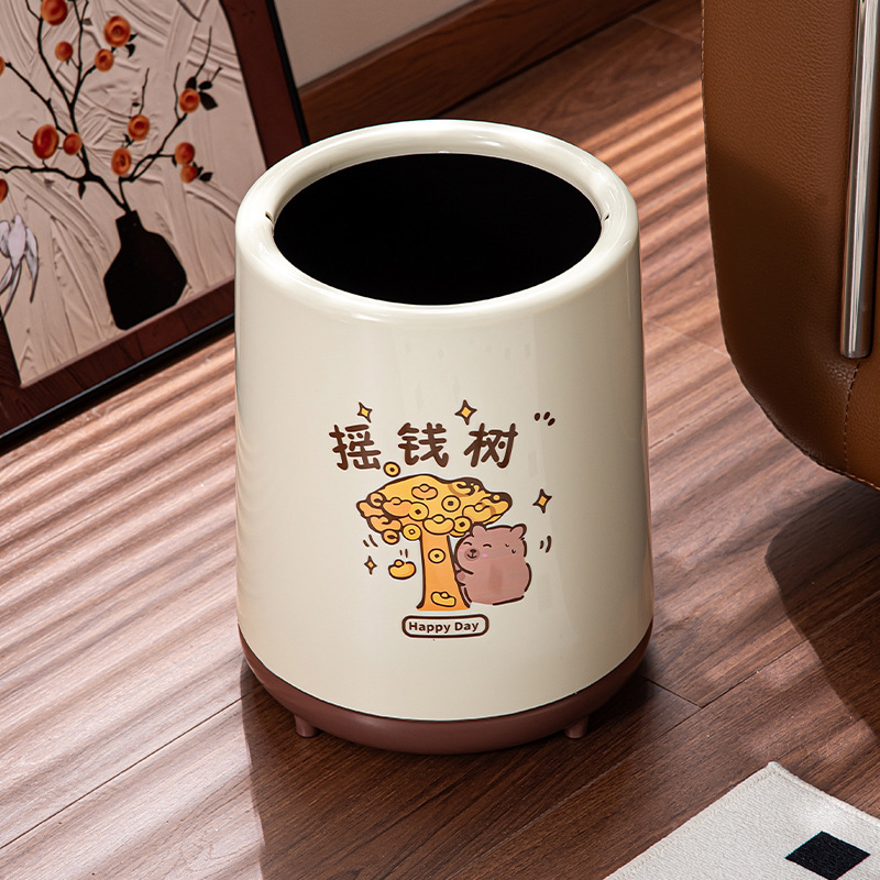 Kapibara Trash Can for Home Use 2026 New Model with Lid for Living Room, Bedroom, Bathroom, High Aesthetic Value, with Wheels, Movable Kapibara Trash Can for Home Use 2026 New Model with Lid for Living Room, Bedroom, Bathroom, High Aesthetic Value, with Wheels, Movable