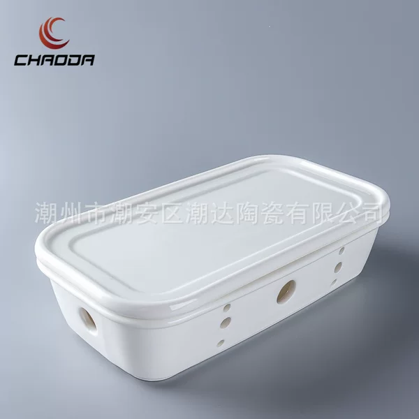 Restaurant 12inch Ceramic Yuecheng Rectangular Roaster for Roasted Meat, Candle Alcohol Warmer, Heating Stove