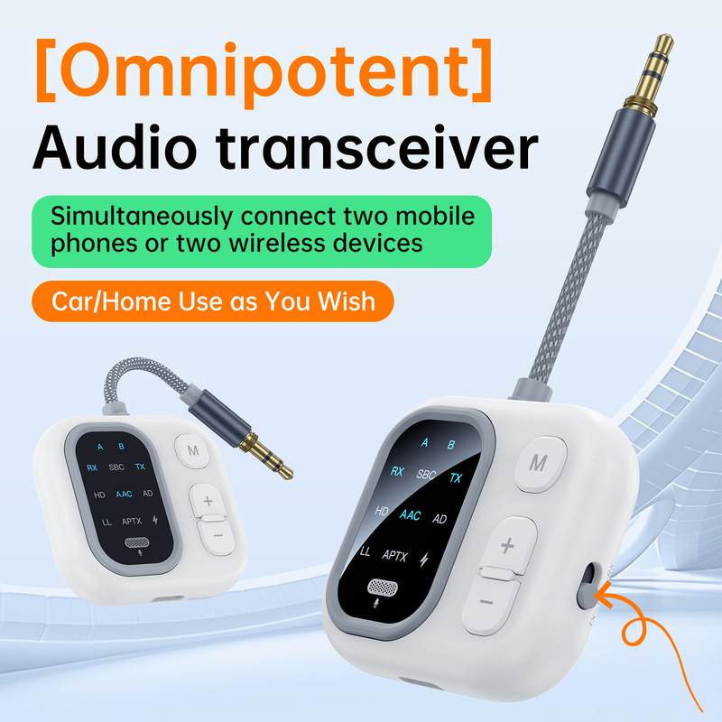 Qualcomm Bluetooth 5.4 Receiver and Transmitter, Low Latency, High Quality, Aircraft Fitness Audio Headset, Dedicated One for Two Qualcomm Bluetooth 5.4 Receiver and Transmitter, Low Latency, High Quality, Aircraft Fitness Audio Headset, Dedicated One for Two