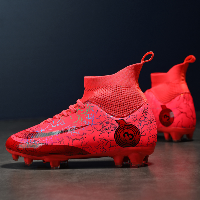 Cross-border high-top voetbalschoenen grote maat 47 48AG lange nagels TF gebroken nagels volwassen kunstgras training leren voet sneakers_voghion.com
