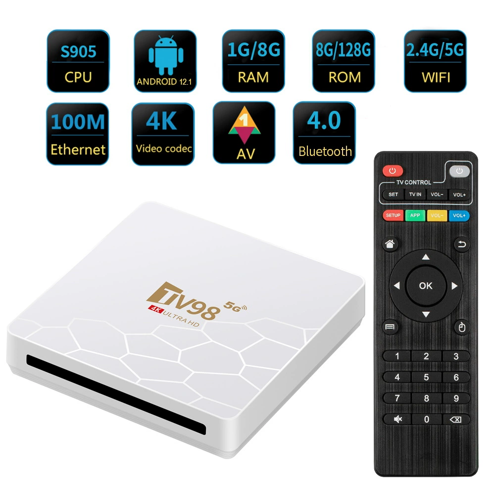 TV98 5G Android WIFI ТВ-бокс 4K сетевой ТВ-плеер зарубежной торговли