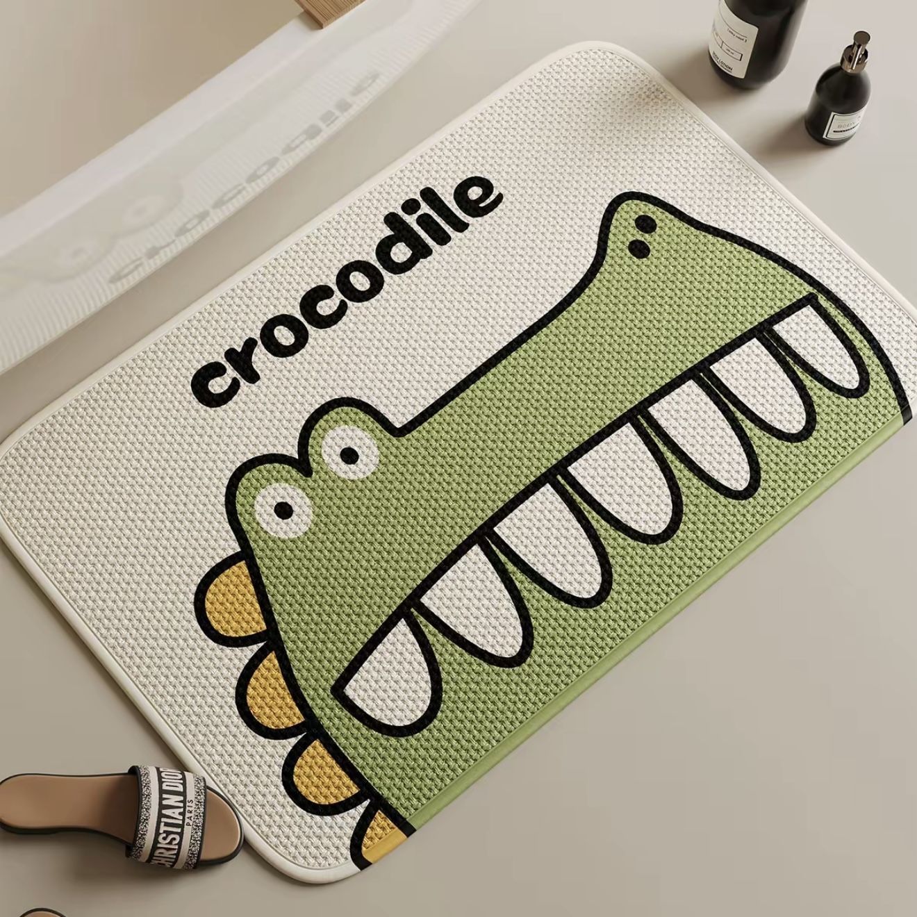 Linen Woven Bathroom Floor Mats, Door Non-Slip Mats, Foot Mats, Absorbent Mats, Bathroom Linen Entrance Door Mats