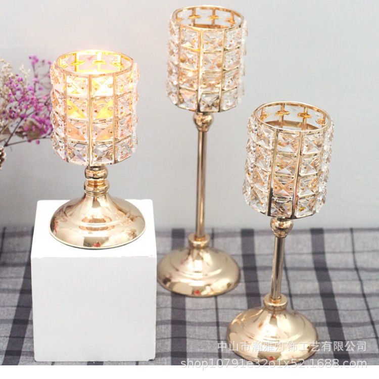 北欧复古金属蜡烛台浪漫餐桌烛光晚餐家用简约现代装饰烛台摆件