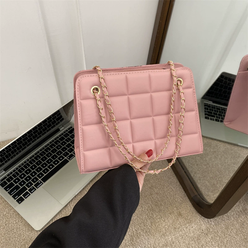 One-Shoulder Quilted Bag, Chain Strap, Diamond Pattern — Retro Trend, Multi‑color (2023)