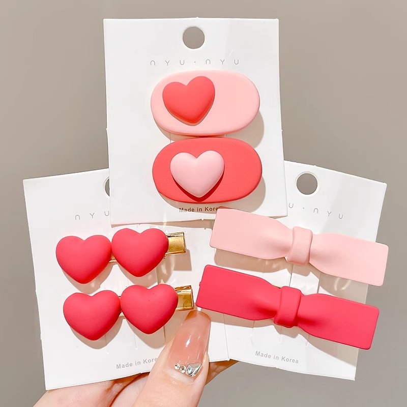 Rosa horquilla femenina 2024 Nueva horquilla BB clip frente flequillos laterales horquilla rota lindo clip de dopamina otoño