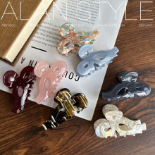 新款醋酸小号发量少蝴蝶结抓夹女发抓半扎马尾夹后脑勺盘发鲨鱼夹