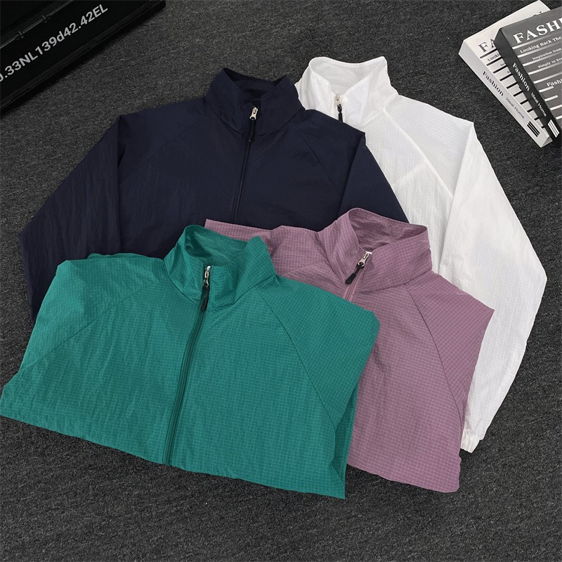 Ice Silk Stand-Up Collar Outdoor Sun Protection Clothing Men's Summer Anti-Uv Casual Jacket Light and Breathable Fishing Sun Protection Clothing