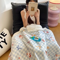 秋冬牛奶绒毛毯加厚羊羔绒盖毯卡通多功能沙发毯办公室午披肩睡毯