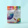 24 цвета, двусторонние акварельные маркеры (белый корпус)