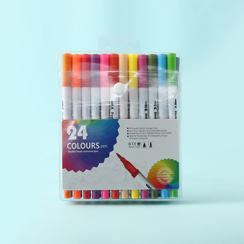 Bolígrafo de acuarela de doble punta, 120 colores, lavable, respetuoso con el medio ambiente, juego de pinceles para niños, pintura artística para estudiantes, bolígrafo de línea de gancho a base de agua