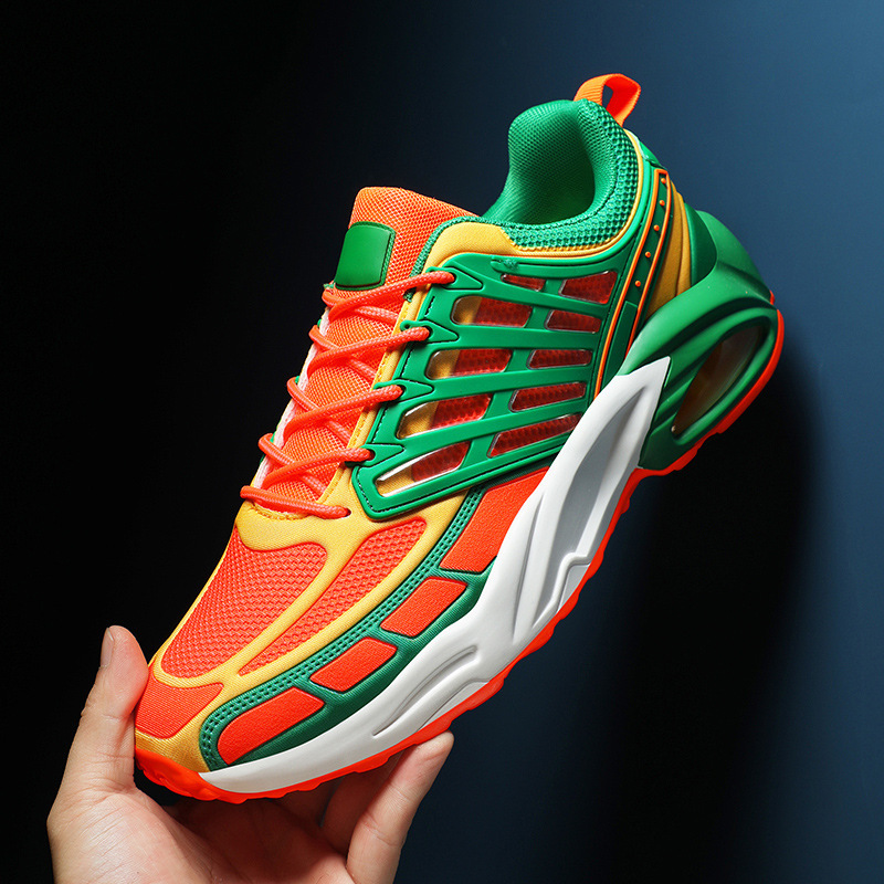 Spring New Men's Flying Weaving Three-dimensional Real Air Cushion Outdoor sneaker plus size Cross-border Trendy Solomon Running Men's Shoes