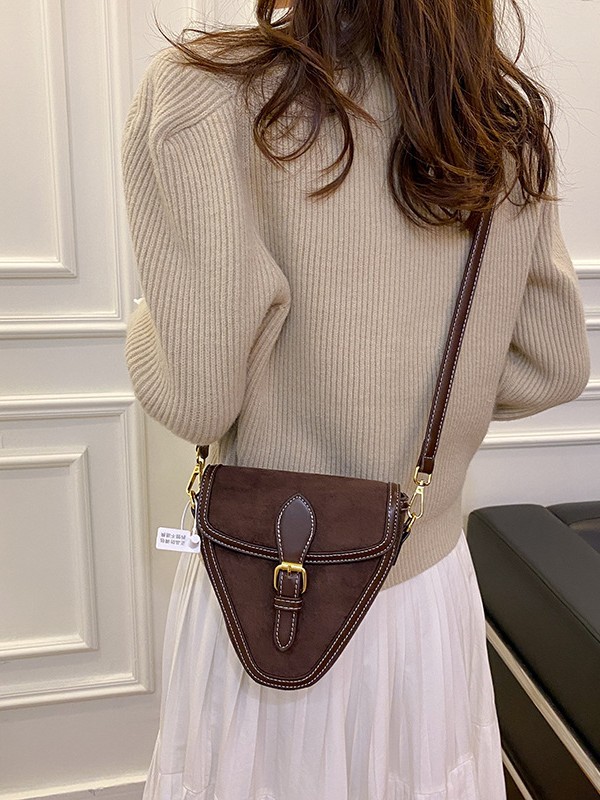 Meilad surcoreano nicho triángulo bolso de hombro para mujeres comercio exterior transfronterizo nuevo retro versátil bolso de mochila coreano