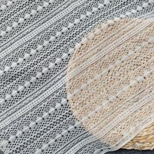 新款全涤蕾丝面料 小边形条纹无弹布料 柔软亲肤 女装上衣连衣裙